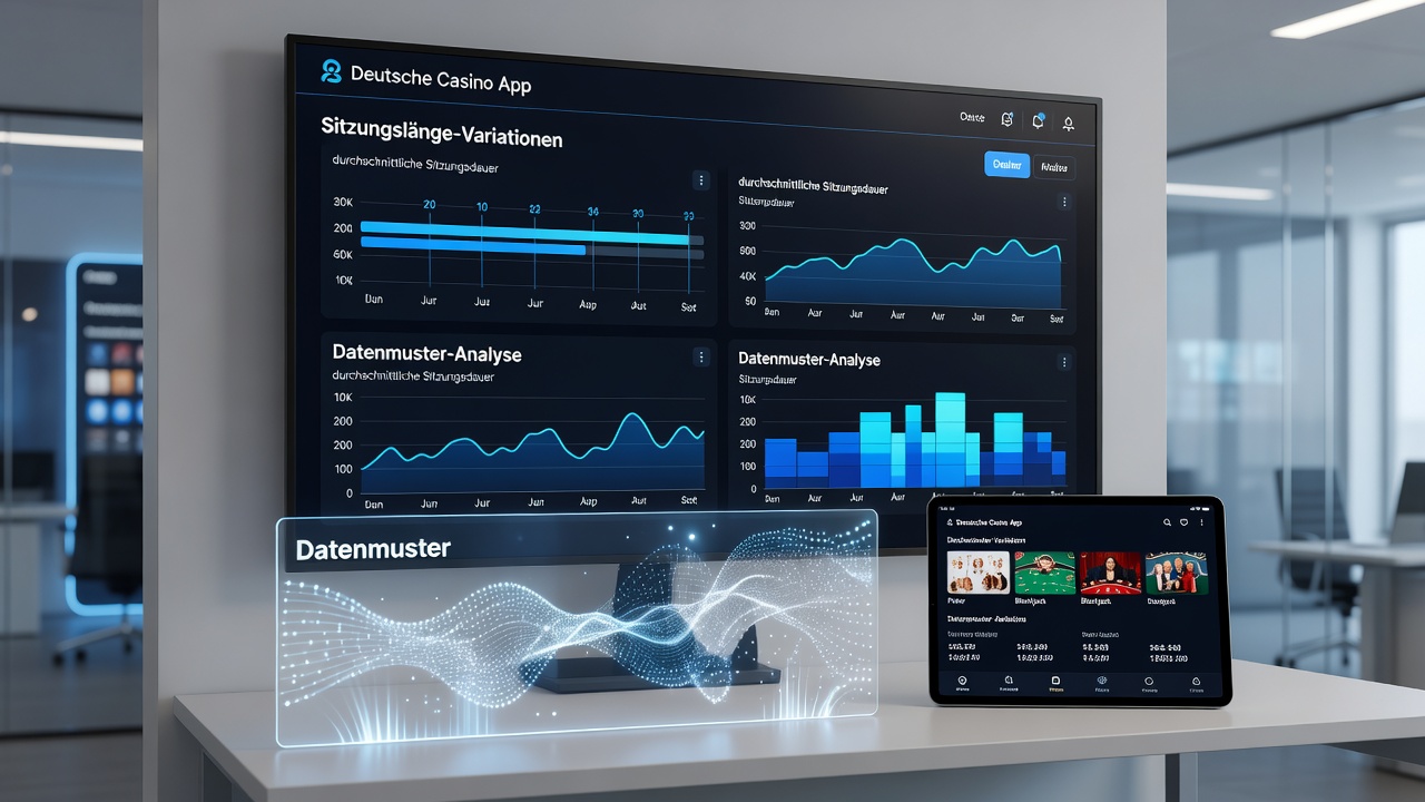 Grafische Auswertung von Sitzungslängen-Daten in einer Casino-App-Analyse