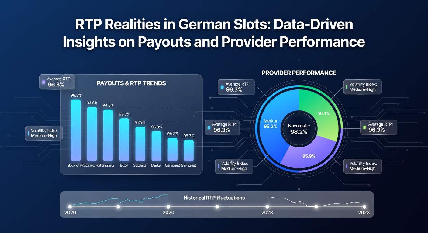 Grafik zur Verteilung von RTP-Werten in beliebten deutschen Online-Slots, die typische Bandbreiten von 92 bis 98 Prozent zeigt